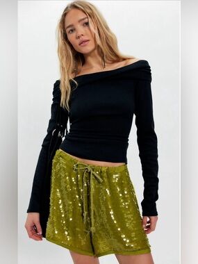FREE PEOPLE Wisteria Sequin Shorts